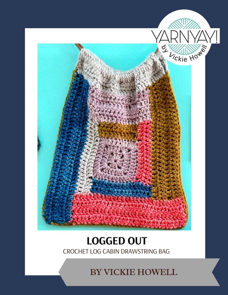 Logged Out Drawstring Bag Digital Crochet Pattern