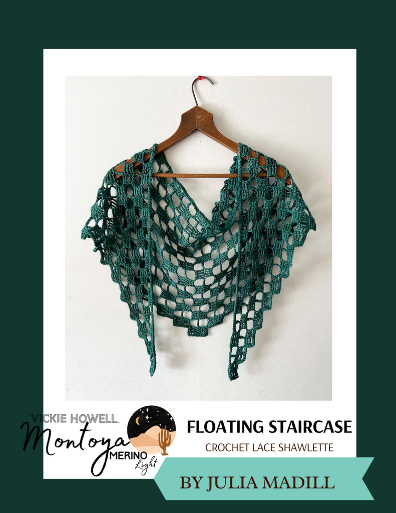 Floating Staircase Lace Shawlette Digital Crochet Pattern